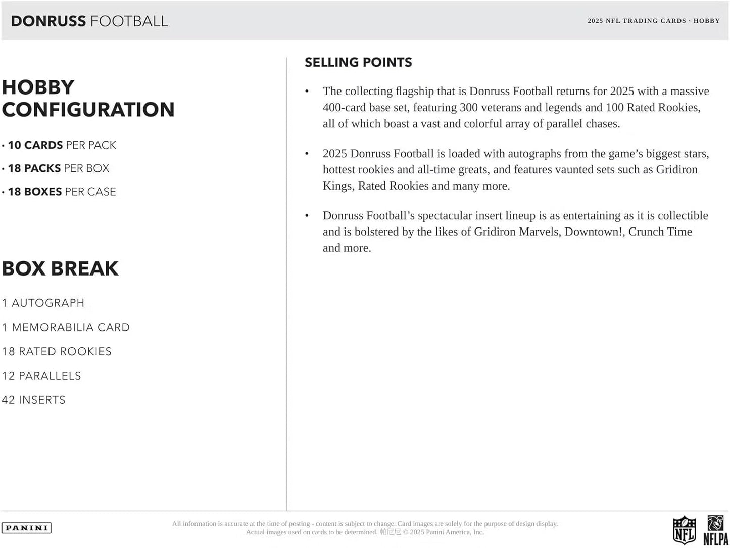 Panini 2025 Donruss Football Hobby Box image 5