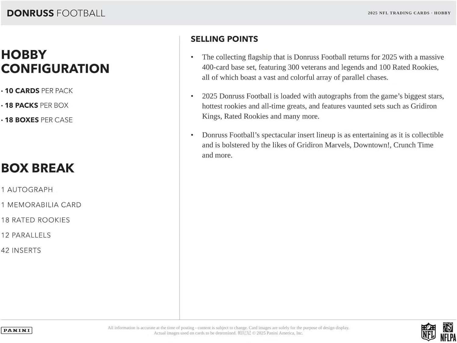 Panini 2025 Donruss Football Hobby Box image 5